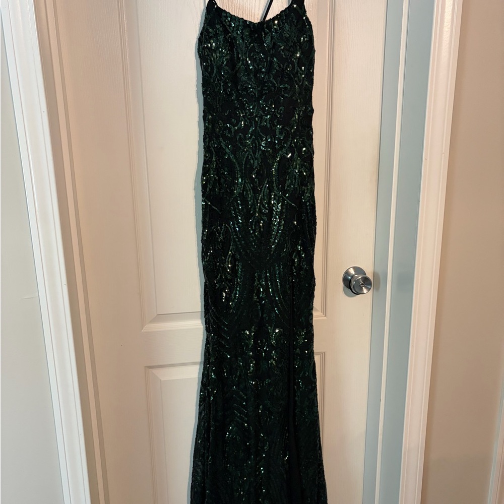 Windsor Green Sequin Prom Dress